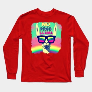 No Probllama Funny Design Long Sleeve T-Shirt